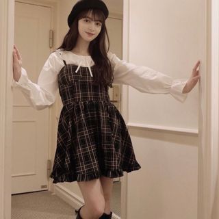 エピヌ(épine)の♡ meltie plaid bustier op ♡(ひざ丈ワンピース)