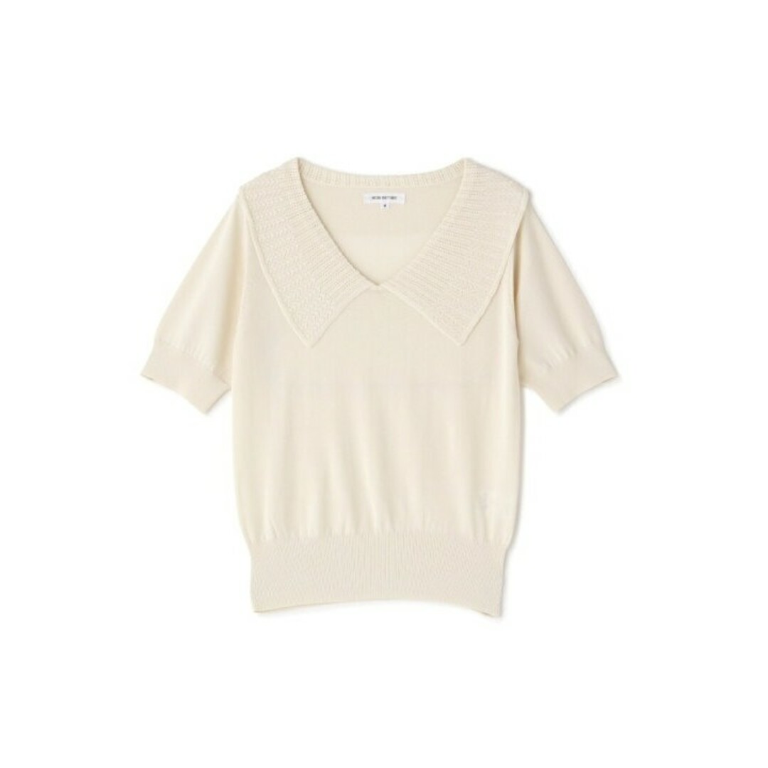 NATURAL BEAUTY BASIC(ナチュラルビューティーベーシック)の新品タグ付き NATURALBEAUTYBASIC レース衿ニットプルオーバー レディースのトップス(シャツ/ブラウス(半袖/袖なし))の商品写真