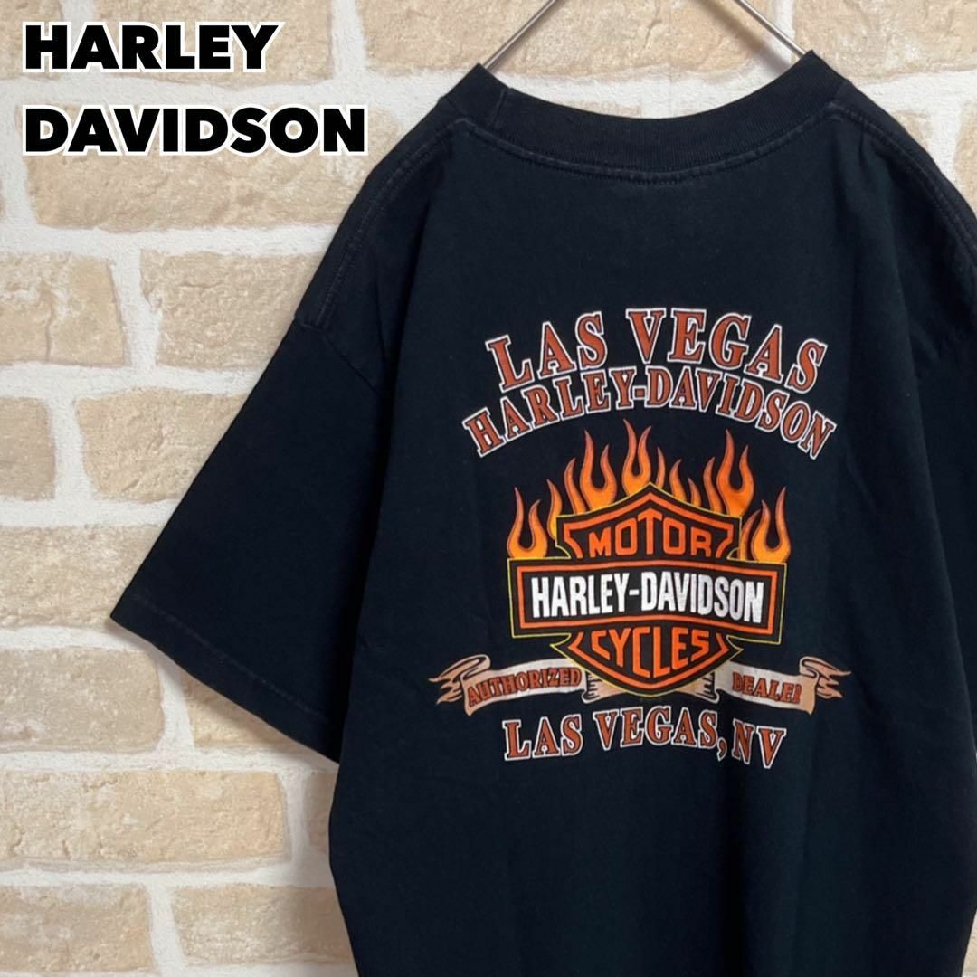 69身幅USA製 HARLEY DAVIDSON ポケットTシャツ ブラック M