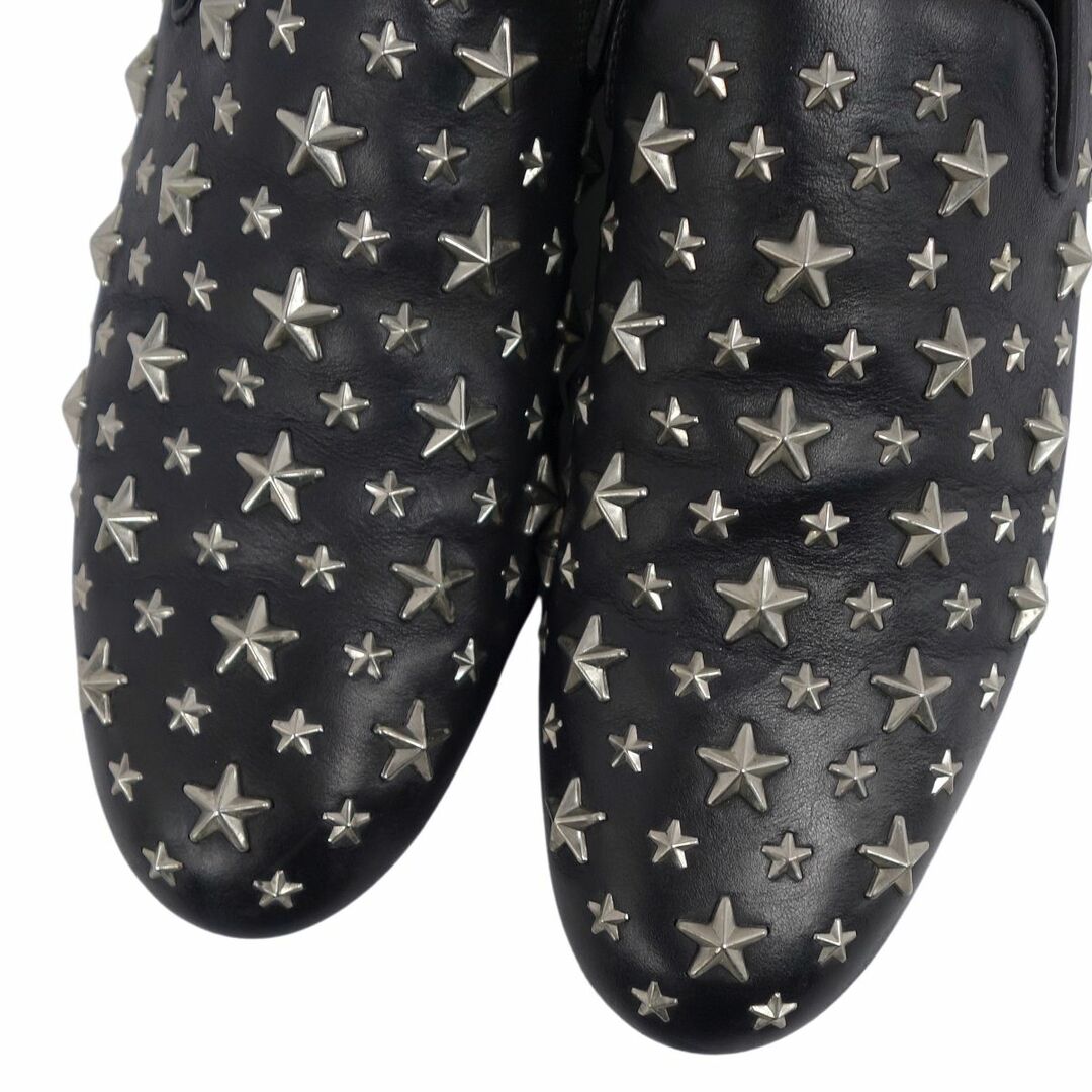 JIMMY CHOO(ジミーチュウ)のジミーチュウ JIMMY CHOO ローファー スリッポン スタースタッズ カーフレザー シューズ メンズ 42(27cm相当) ブラック メンズの靴/シューズ(スリッポン/モカシン)の商品写真