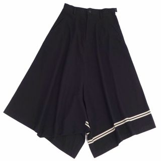 ワイズ(Y's)の美品 ワイズ Y's Yohji Yamamoto パンツ サルエルパンツ ワイドパンツ ボーダー柄 ボトムス レディース YK-P08-008 1(S相当) ブラック(その他)