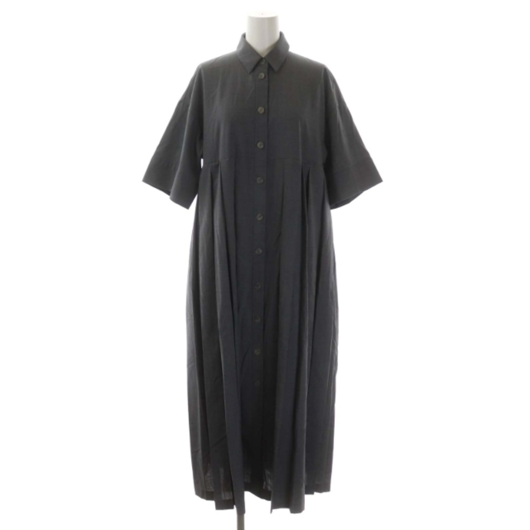 ENFOLD - エンフォルド 22AW W/PE トロピカルプリーツ五分袖ドレス 
