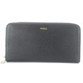 フルラ(Furla)のフルラ バビロン 長財布 ラウンドジップ ロゴ レザー 黒(財布)