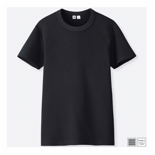 ユニクロ(UNIQLO)のクルーネック　Tシャツ　ブラック(Tシャツ(半袖/袖なし))