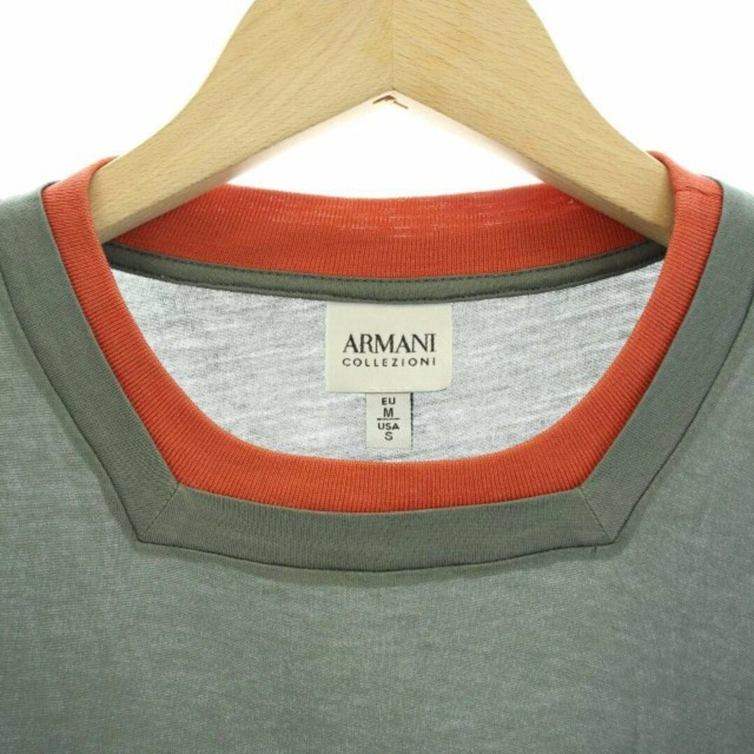 ARMANI COLLEZIONI(アルマーニ コレツィオーニ)のARMANI COLLEZIONI Tシャツ スクエアネック S M 緑 メンズのトップス(Tシャツ/カットソー(七分/長袖))の商品写真