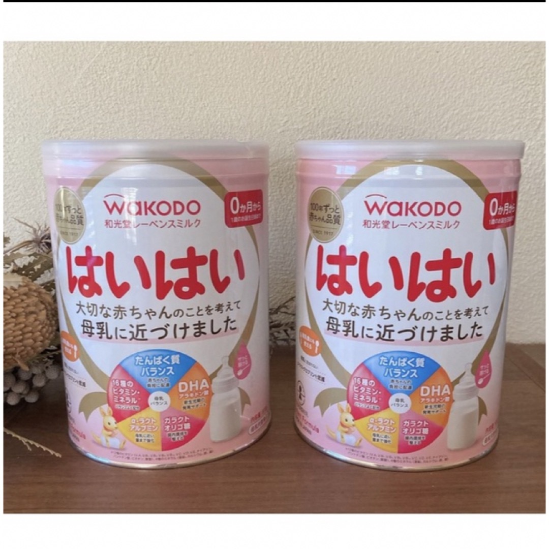 和光堂　はいはい　粉ミルク 810g×2缶　空き缶 キッズ/ベビー/マタニティの授乳/お食事用品(その他)の商品写真