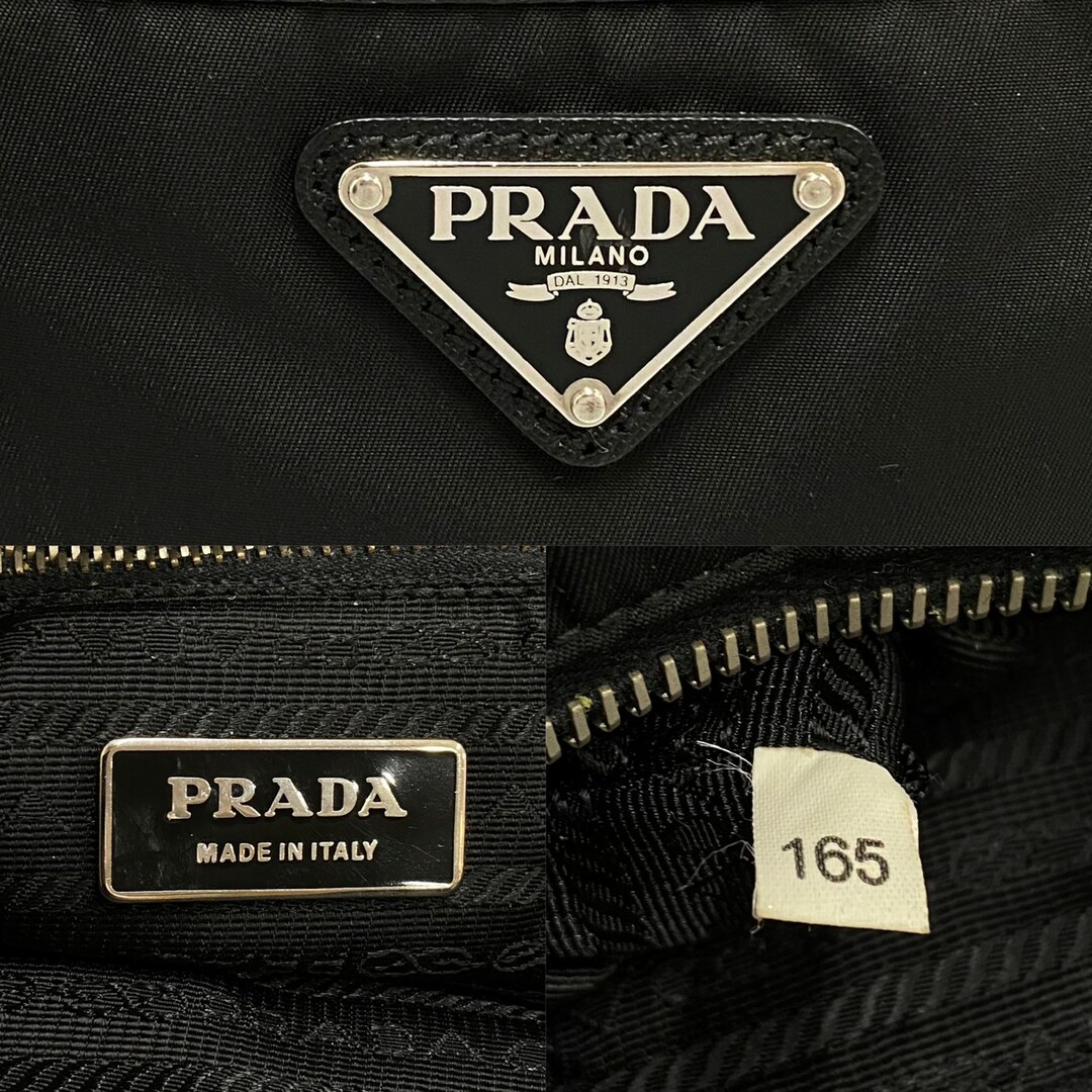 極 美品 レア PRADA プラダ 三角ロゴ 金具 ナイロン サフィアーノ