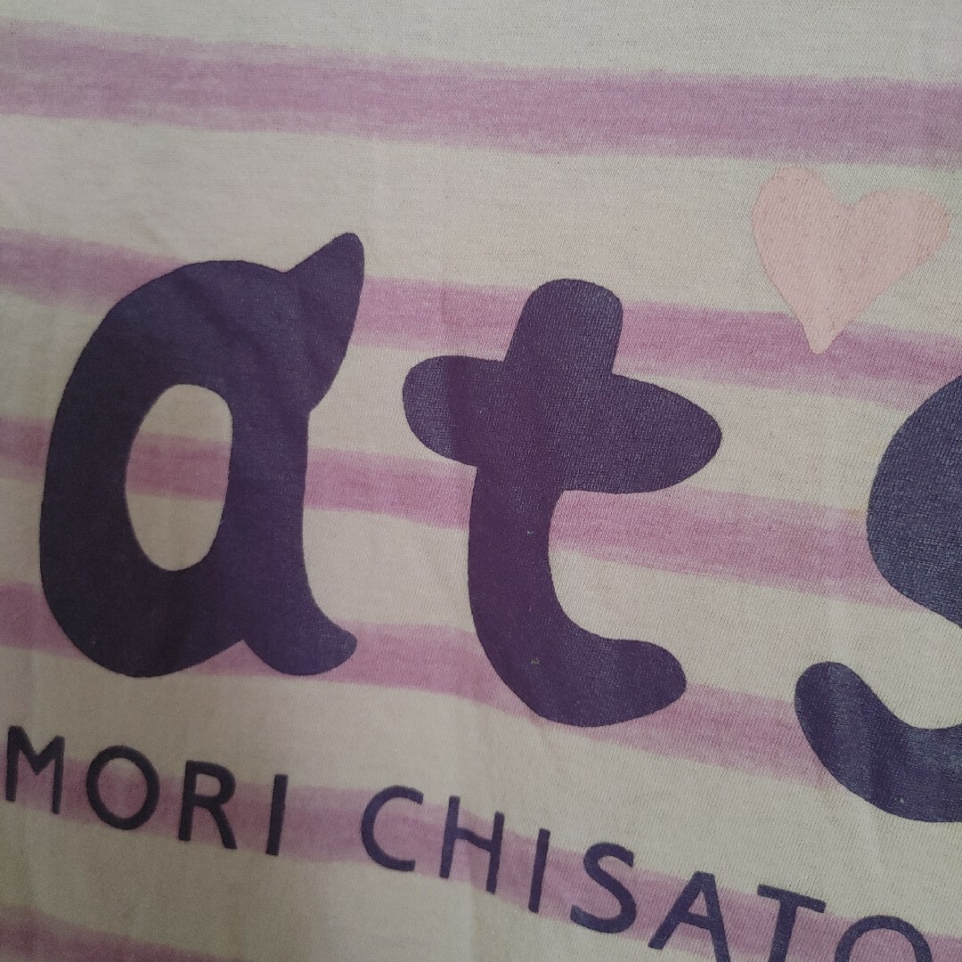 TSUMORI CHISATO(ツモリチサト)のツモリチサト Cats ボーダー 半袖Tシャツ ピンク レディースのトップス(Tシャツ(半袖/袖なし))の商品写真