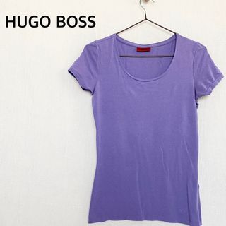 ヒューゴボス(HUGO BOSS)のHUGO BOSS ヒューゴボス　パープル　レーヨン混　Tシャツ トップス(Tシャツ/カットソー(半袖/袖なし))