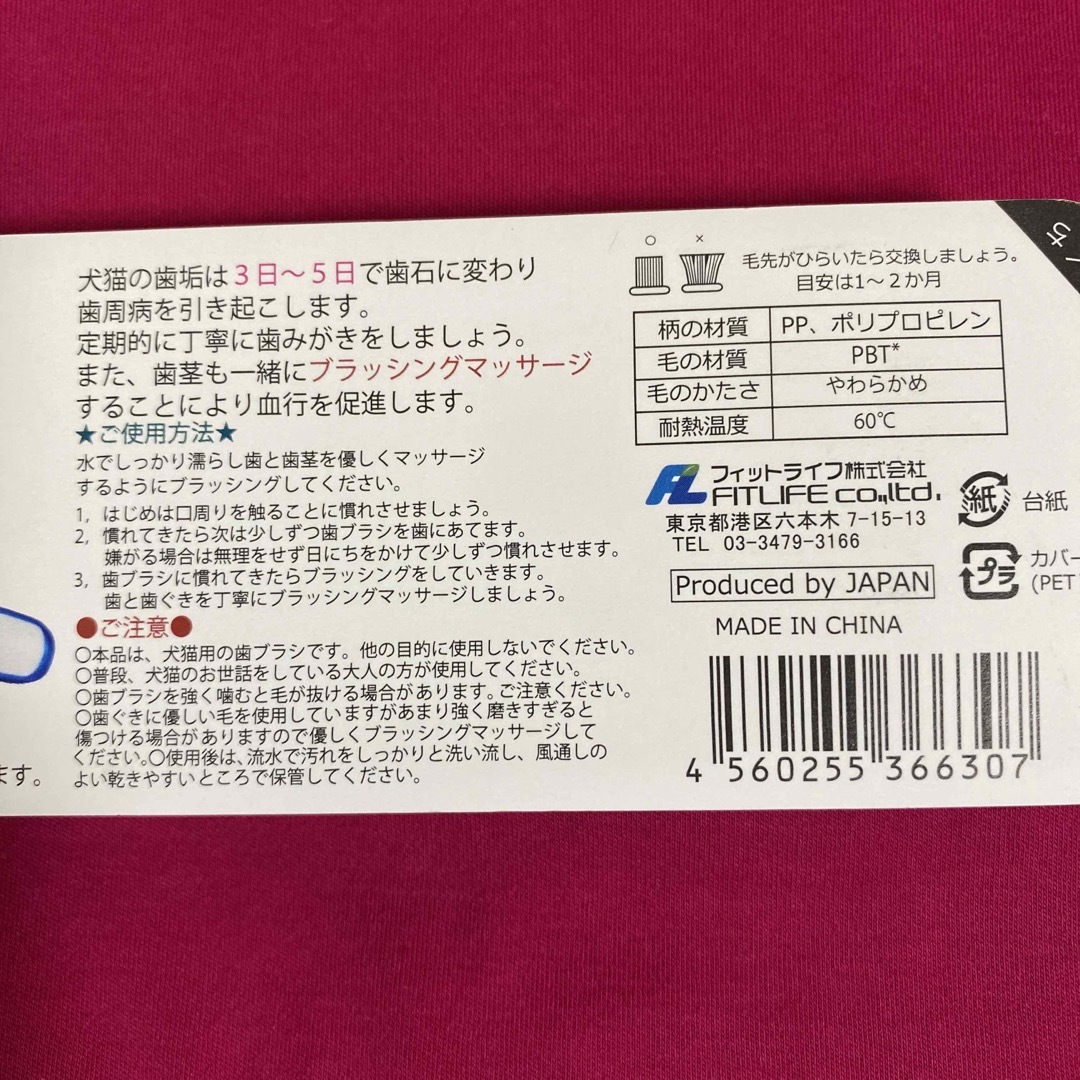 デンタルフィット　PETS  ペット用 小型犬・猫向け 超極細毛歯ブラシ　2本 その他のペット用品(犬)の商品写真