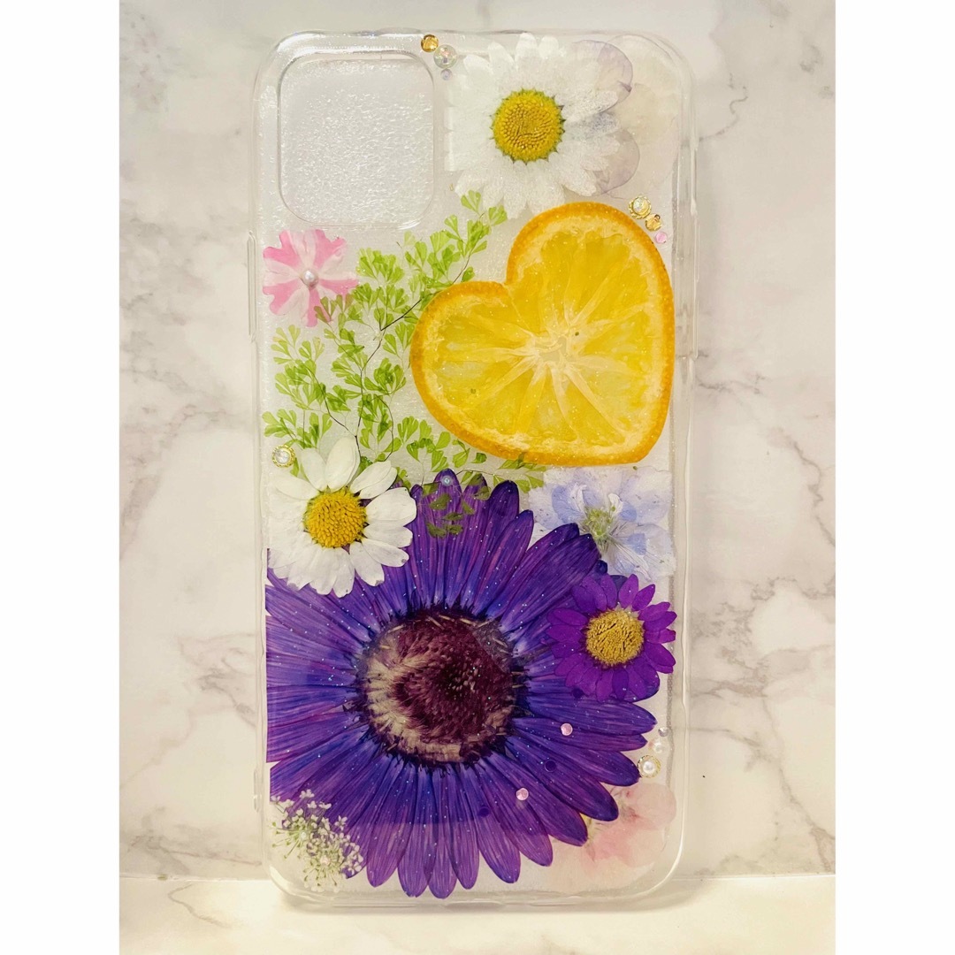 全機種対応 iPhoneケース 押し花ケース 押し花 ケース 花 Android スマホ/家電/カメラのスマホアクセサリー(iPhoneケース)の商品写真