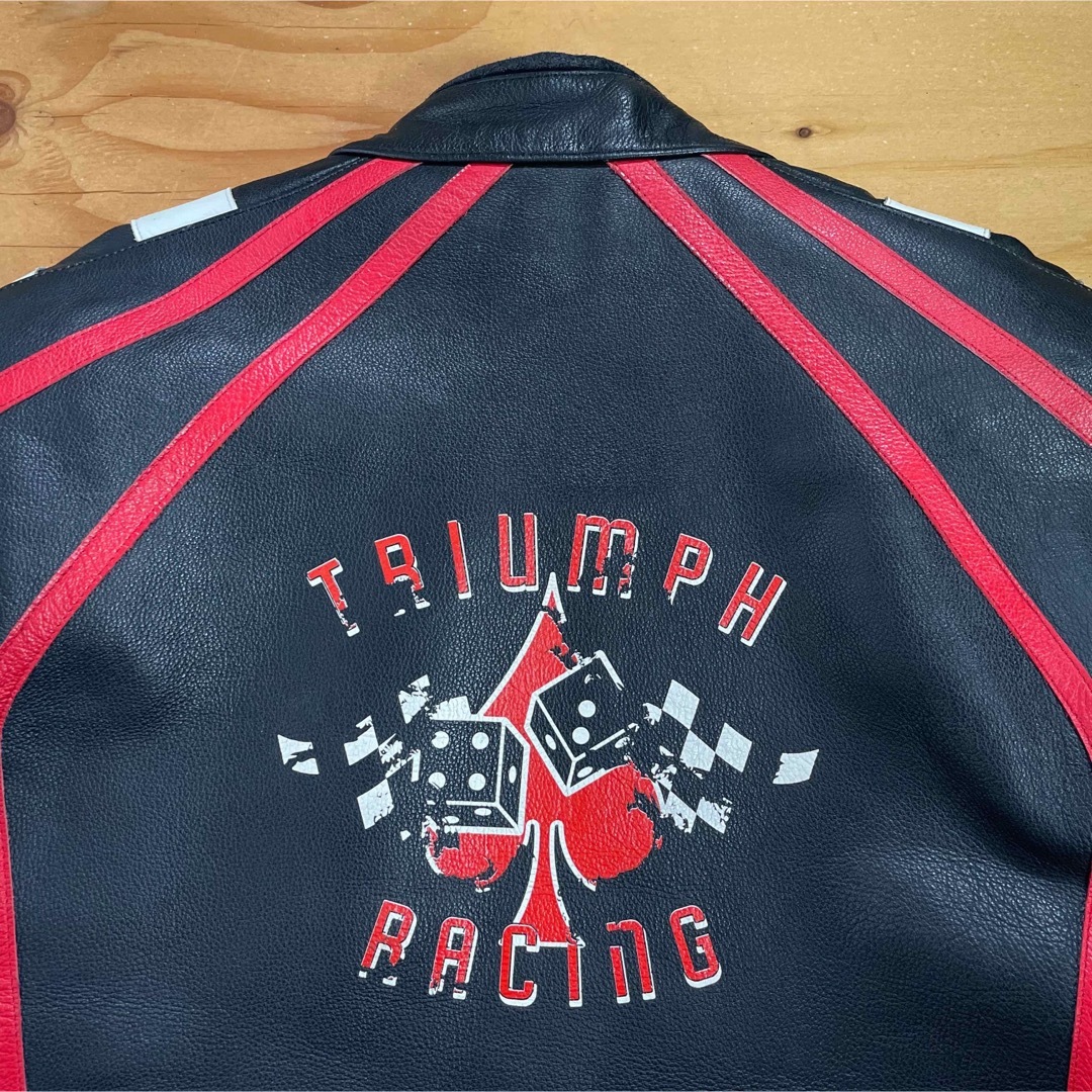 ☆TRIUMPH トライアンフ レザージャケット ブラック/50（L~XL相当） 自動車/バイクのバイク(装備/装具)の商品写真