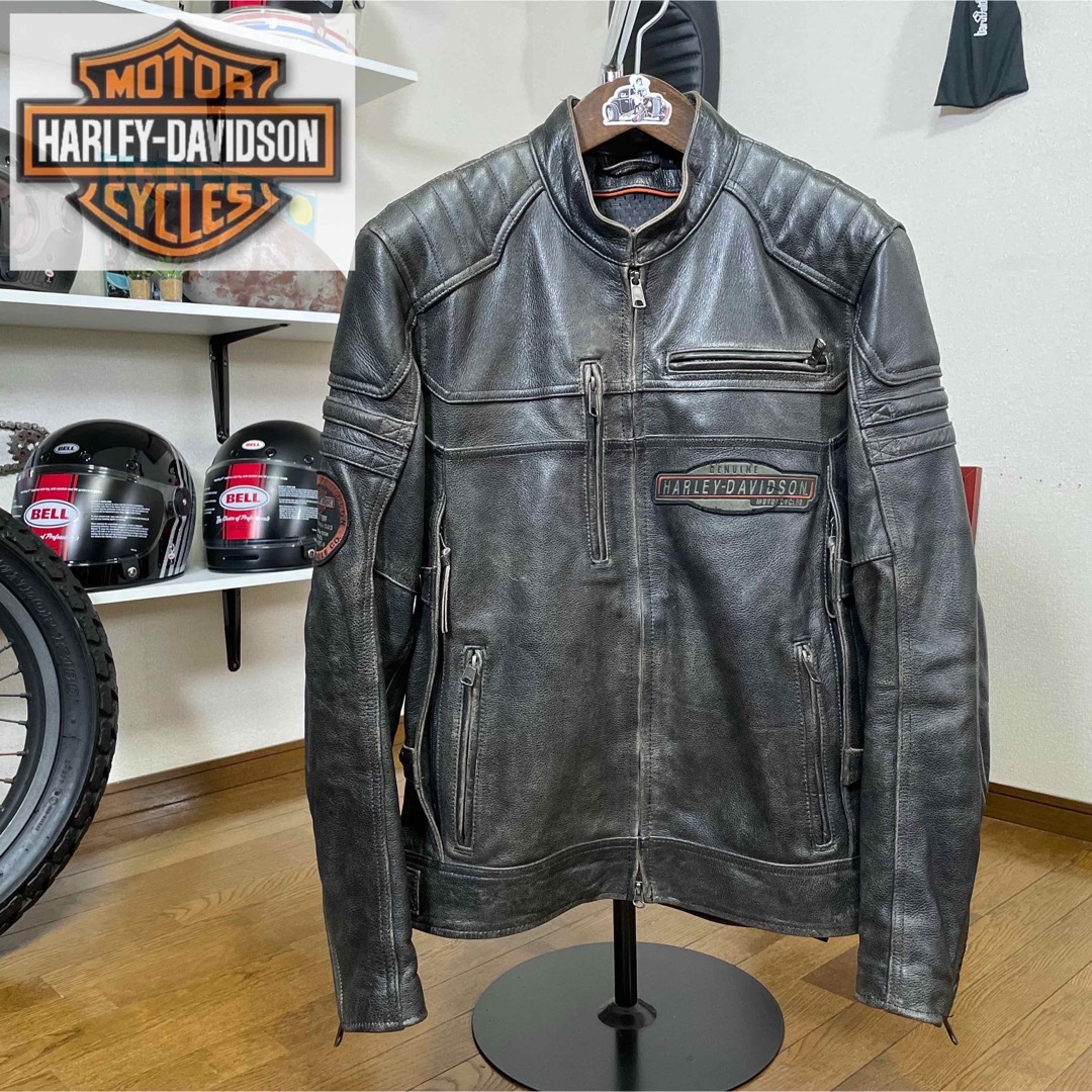 超美品☆Harley-Davidson レザージャケット ブラック/M(XL相当-