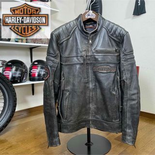 ハーレーダビッドソン(Harley Davidson)の超美品☆Harley-Davidson レザージャケット ブラック/M（XL相当(装備/装具)