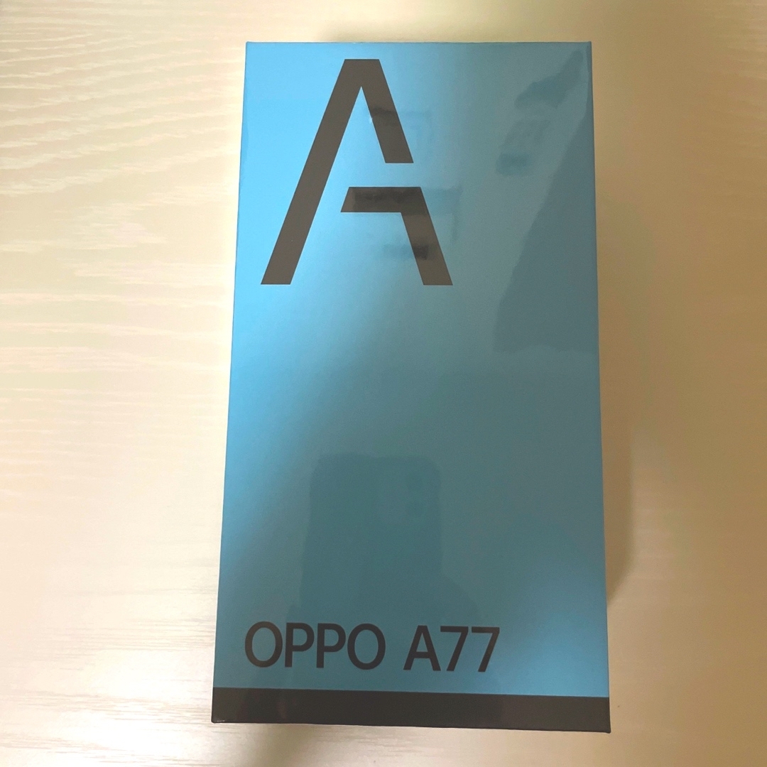 【新品未開封】OPPO A77 スマートフォン本体ブルー 128GB40GB