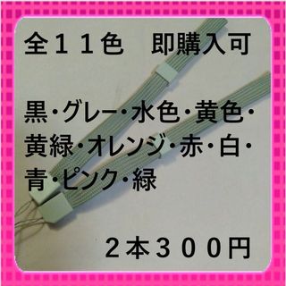 即購入可　全１１色ストッパー付ストラップ平らタイプ　グレー2本300円(アイドルグッズ)