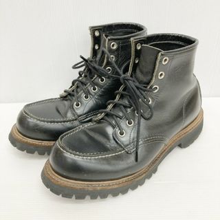 レッドウィング(REDWING)の★レッドウィング モックトゥ 刺繍羽タグ ブーツ ブラック size6・1/2D(ブーツ)