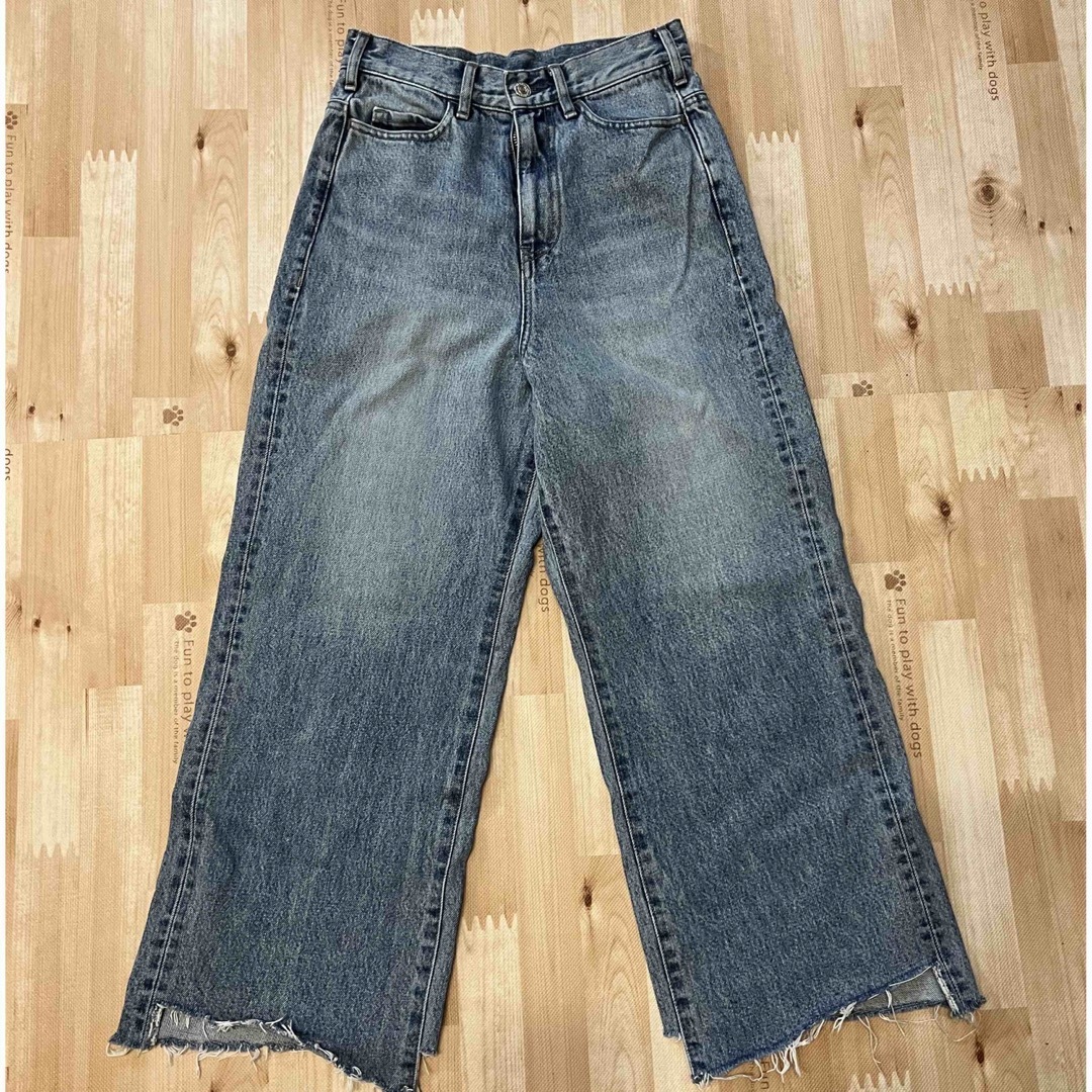 L'Appartement DEUXIEME CLASSE(アパルトモンドゥーズィエムクラス)のアパルトモン購入cropped wide denim デニム レディースのパンツ(デニム/ジーンズ)の商品写真