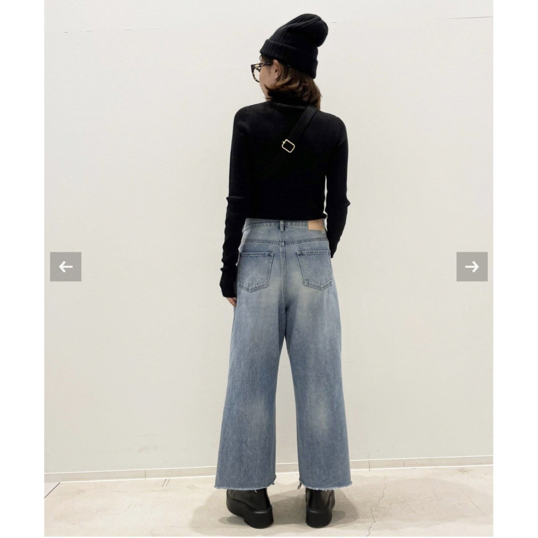 L'Appartement DEUXIEME CLASSE(アパルトモンドゥーズィエムクラス)のアパルトモン購入cropped wide denim デニム レディースのパンツ(デニム/ジーンズ)の商品写真