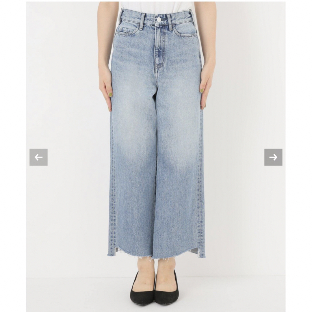 L'Appartement DEUXIEME CLASSE(アパルトモンドゥーズィエムクラス)のアパルトモン購入cropped wide denim デニム レディースのパンツ(デニム/ジーンズ)の商品写真