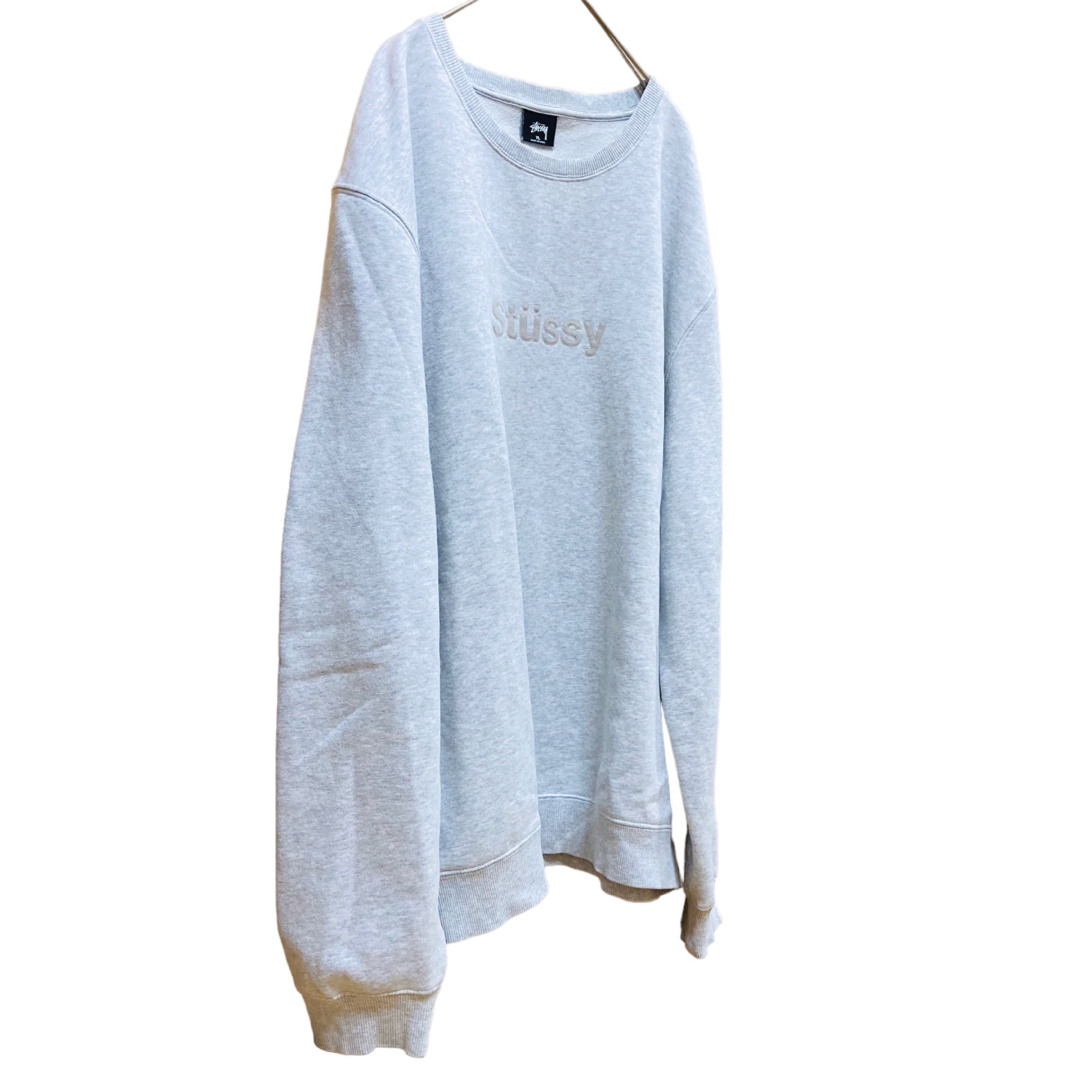 STUSSY(ステューシー)のstussy ステューシー　センターロゴ　スウェット　グレー　XL 稀少モデル メンズのトップス(スウェット)の商品写真