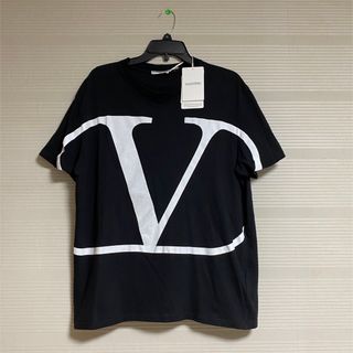 ヴァレンティノ(VALENTINO)の美品 本物 正規品 ヴァレンティノ メンズ Tシャツ Vロゴ 黒 XXL(Tシャツ/カットソー(半袖/袖なし))