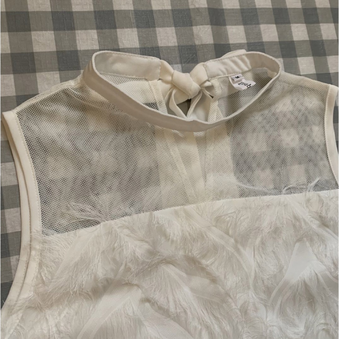 ボウタイ リボン付き ノースリーブドレス ノースリーブワンピース 白 レディースのフォーマル/ドレス(その他ドレス)の商品写真