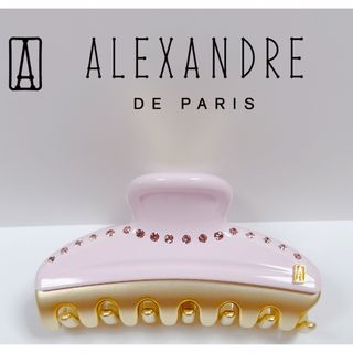 アレクサンドルドゥパリ(Alexandre de Paris)のアレクサンドルドゥパリ　【VENDOME】M クリップ　ローズ　スワロフスキー(バレッタ/ヘアクリップ)