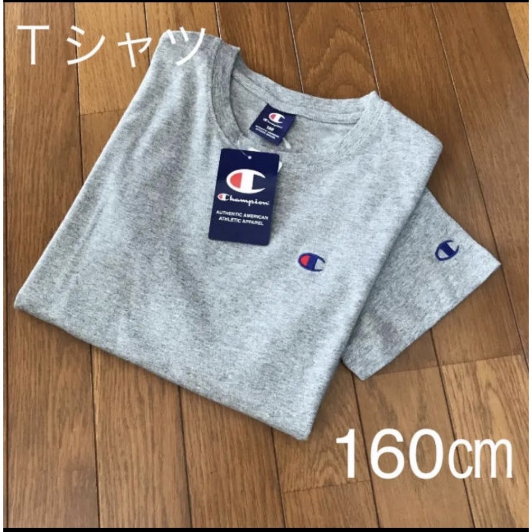 【レア】チャンピオン ワンポイント 刺繍 半袖Tシャツ グレー系 M