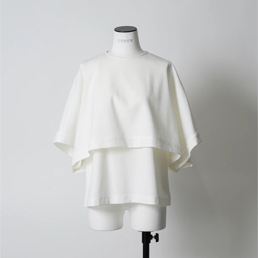 最終価格】新品 LOHEN ローヘン スクエアケープカットソー ホワイトの