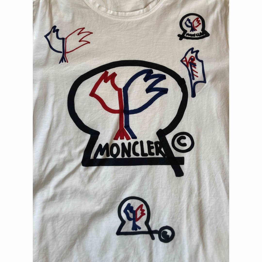 Sサイズ】モンクレール Tシャツ ホワイト  MONCLER 半袖 プリントロゴ