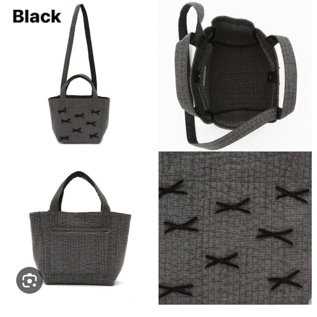 gypsohila town bag(S)黒 リボンバッグ