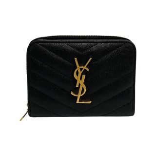 パネル 【極希少】Yves Saint Laurent がま口ロングウォレット 型押