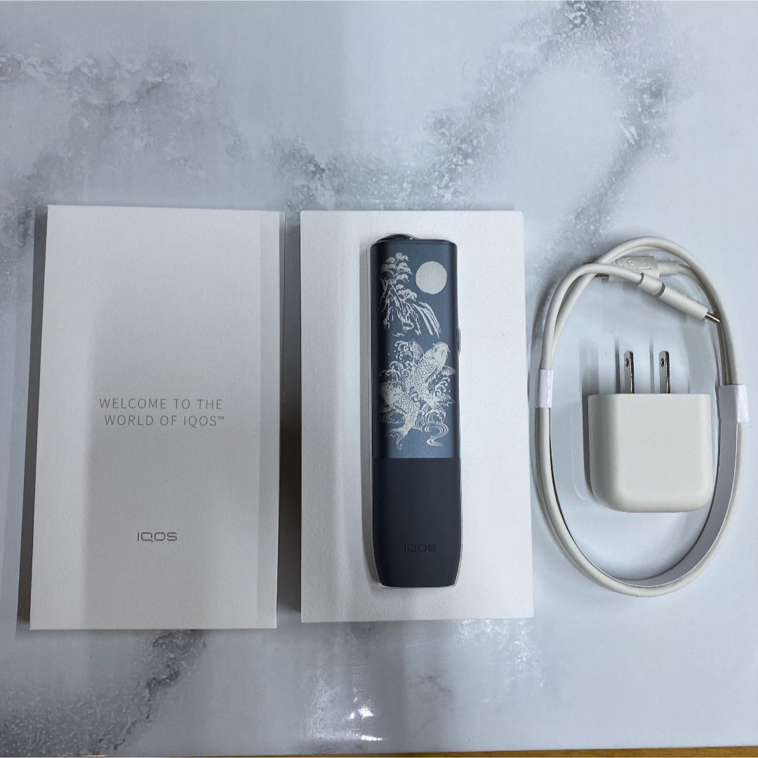 ３ iQOS ILUMA ONE アイコス イルマワン レーザー加工 鯉 青色