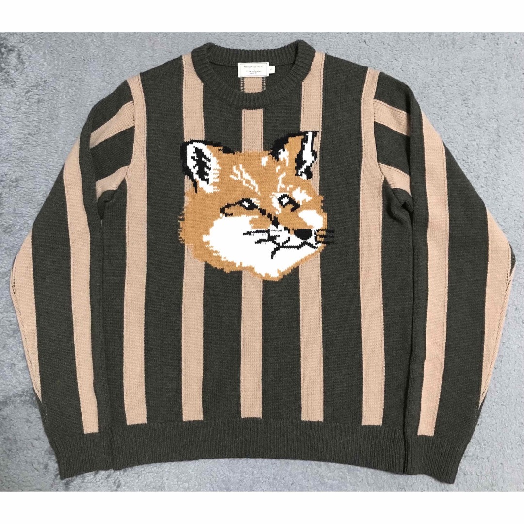 maisonkitsune ストライプ　fox headロゴニット