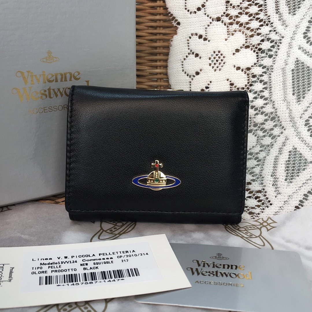 Vivienne Westwood ヴィヴィアン 三つ折り財布 ブラック - 折り財布