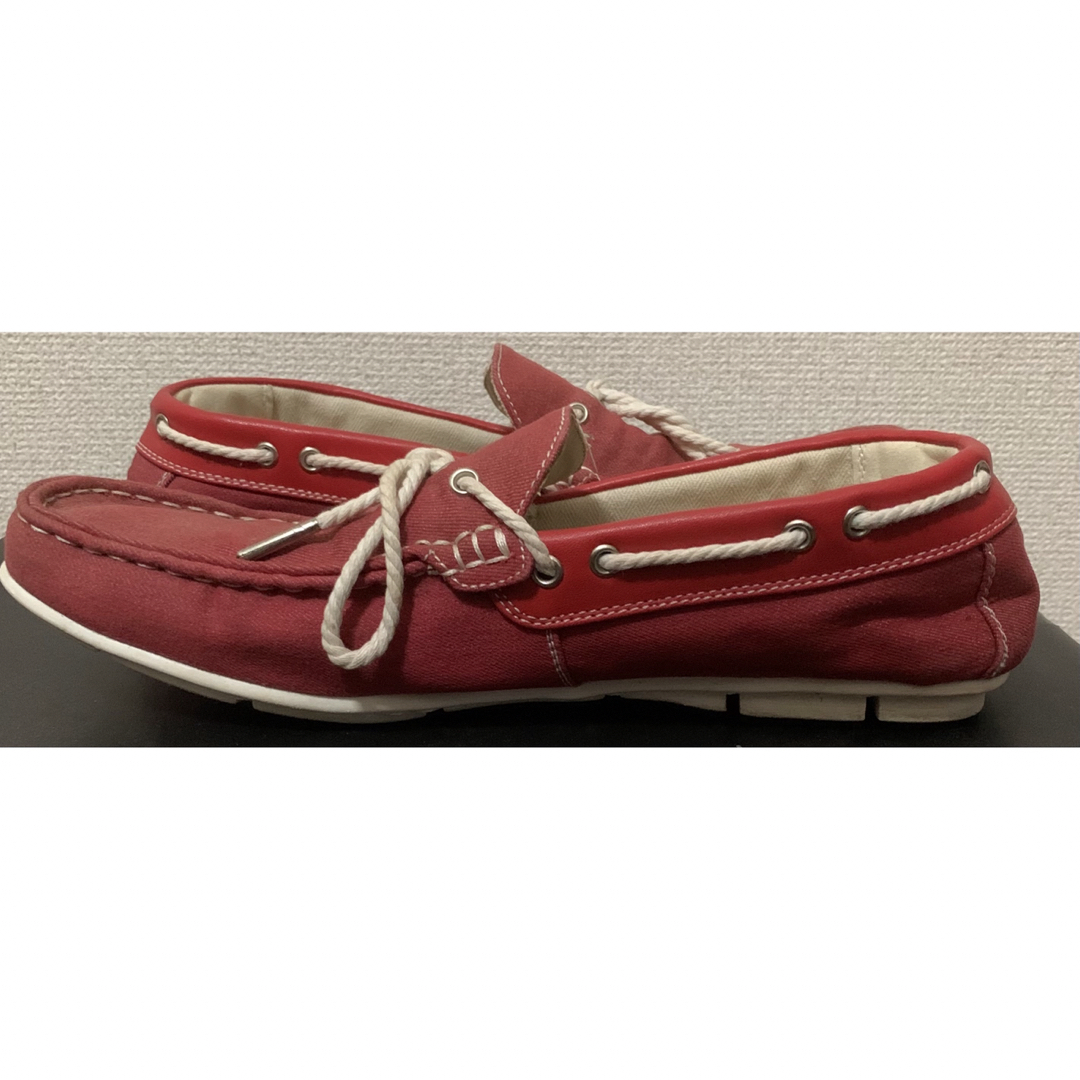 デッキローファー 26.5サイズ レッド系カラー メンズの靴/シューズ(デッキシューズ)の商品写真