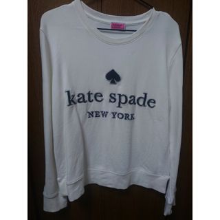 kate spade ケイトスペード ロゴトレーナー M(US_S) 白✕黒/銀