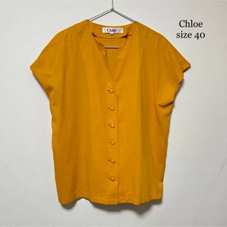 シーバイクロエ(SEE BY CHLOE)のChloe クロエ ノーカラー ノースリーブシャツ ブラウス(シャツ/ブラウス(半袖/袖なし))