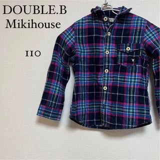 ダブルビー(DOUBLE.B)の美品❗️【DOUBLE.B mikihouse】ワンポイントクマ チェック柄(Tシャツ/カットソー)