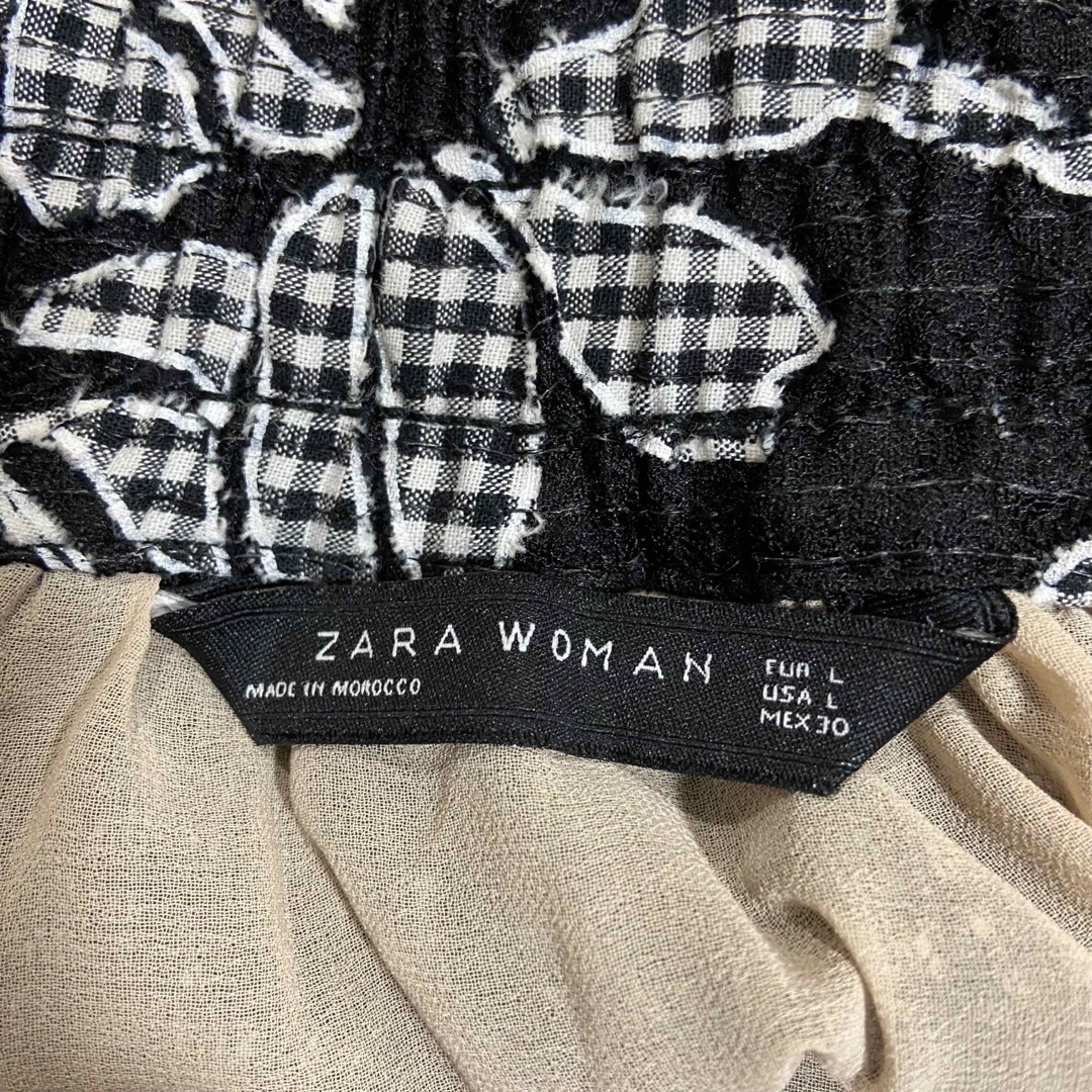 ZARA(ザラ)のZARA フレアスカート ギンガムチェック レース 花柄  レディースのスカート(ロングスカート)の商品写真