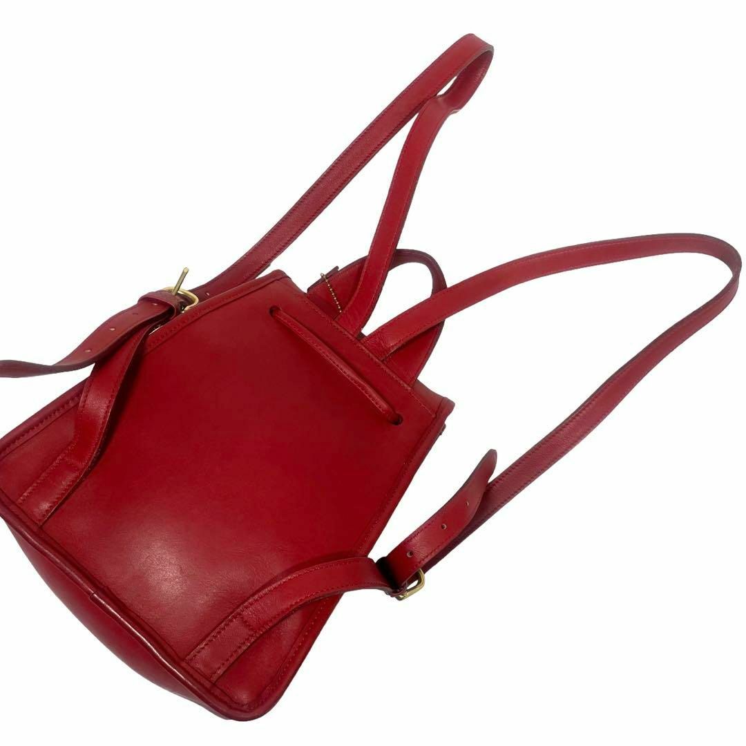 美品✨ COACH コーチ オールド リュック 赤 レッド ターンロック 巾着