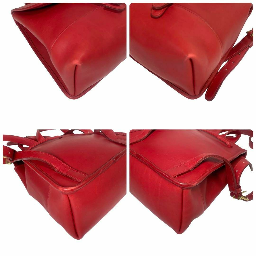 美品✨ COACH コーチ オールド リュック 赤 レッド ターンロック 巾着
