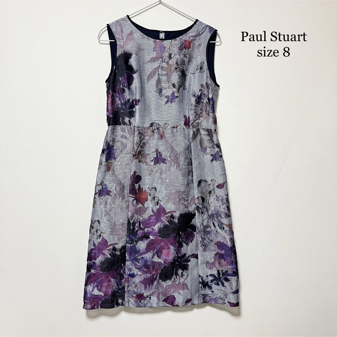 Paul Stuart(ポールスチュアート)のPaul Stuart ポールスチュアート 花柄ワンピース レディースのワンピース(ひざ丈ワンピース)の商品写真