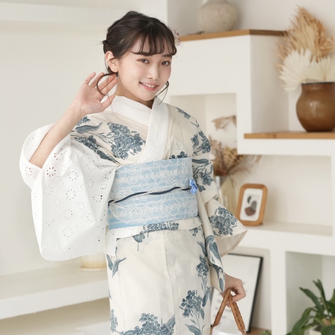 utatane - 新品 utatane 浴衣4点セット 片袖&襟コットンレースの通販