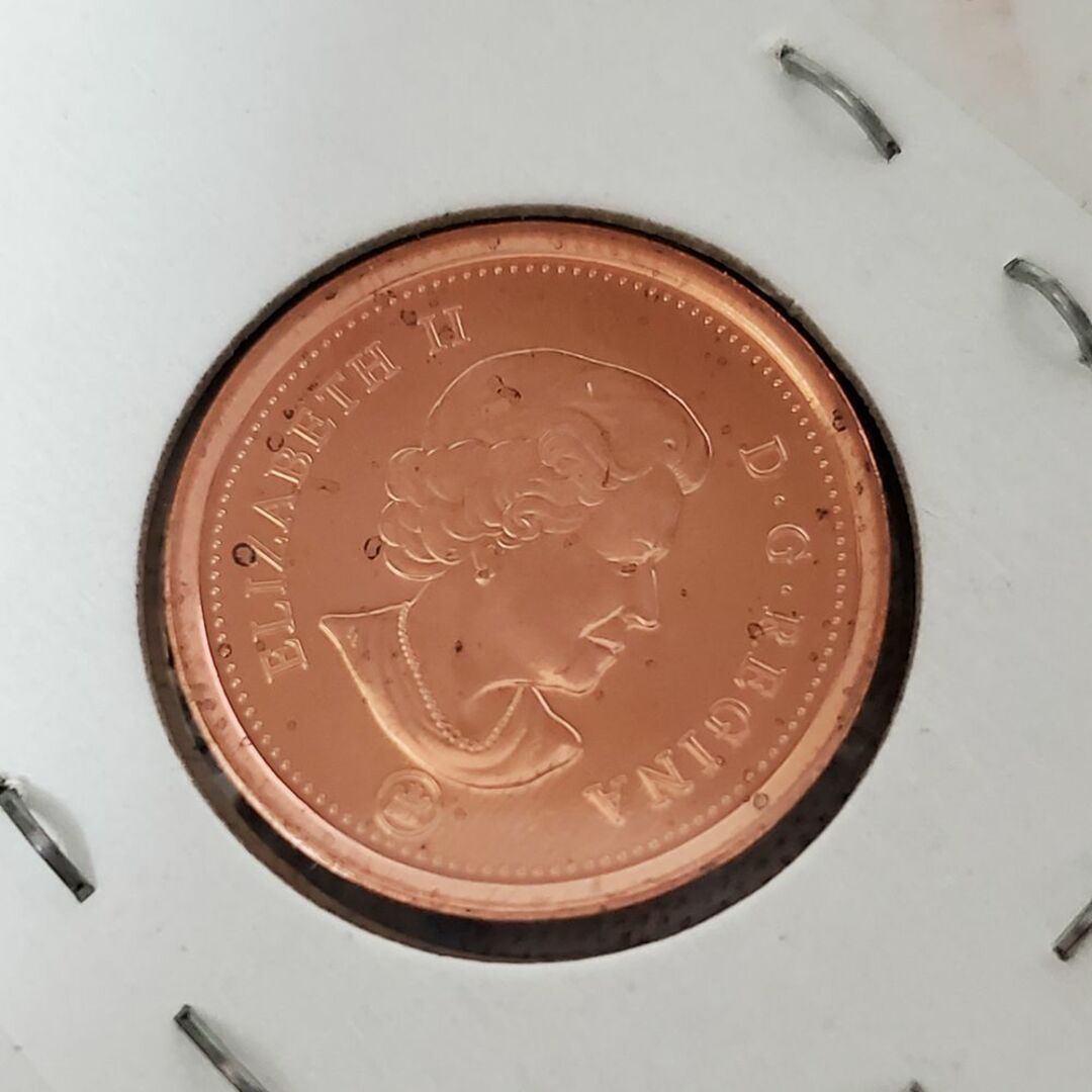 【レア】2012年最後のカナダ コイン　1 ペニー 1セント  DDR エンタメ/ホビーの美術品/アンティーク(金属工芸)の商品写真