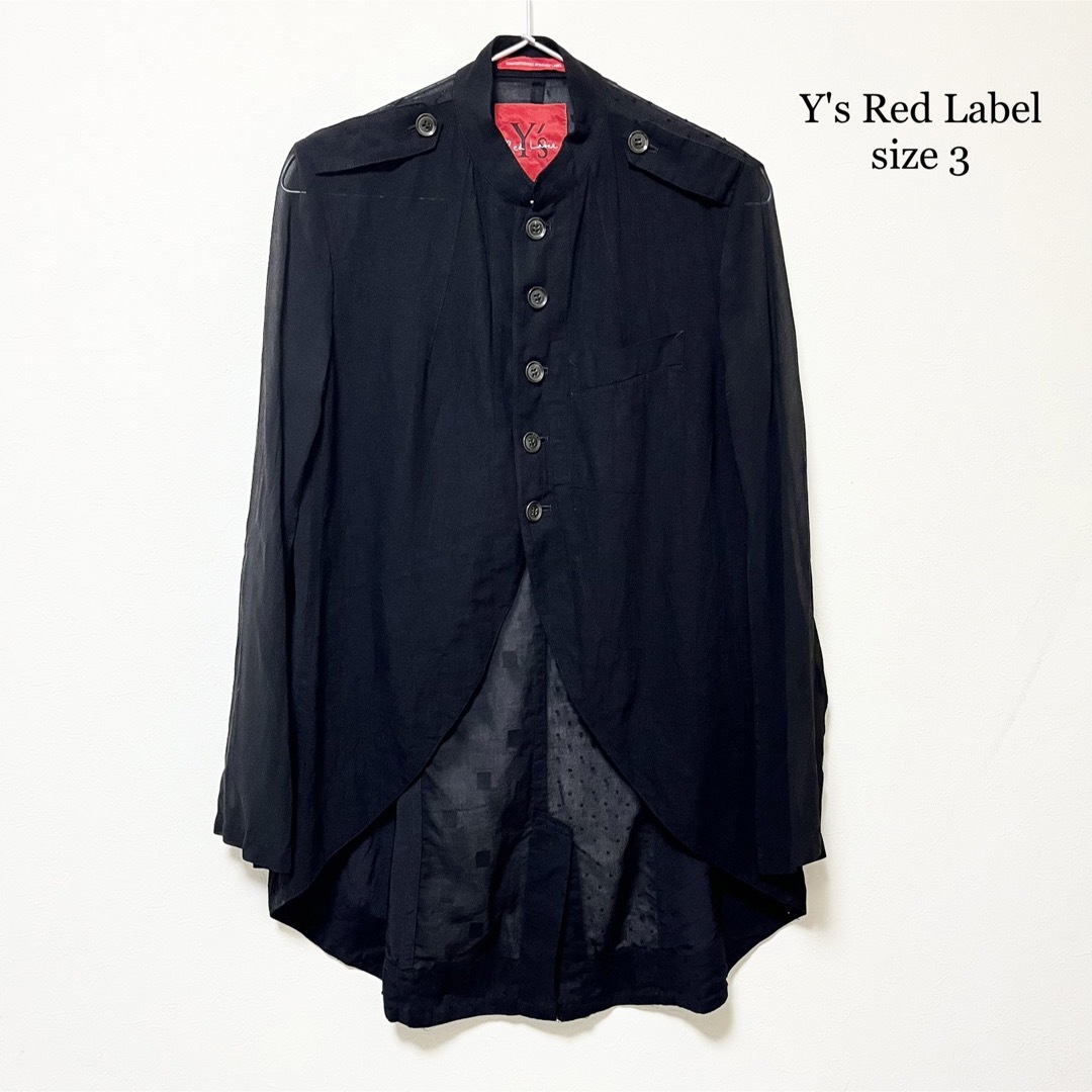 Y's(ワイズ)のY's Red Label ワイズレッドレーベル シアー 燕尾ドッドジャケット レディースのジャケット/アウター(テーラードジャケット)の商品写真