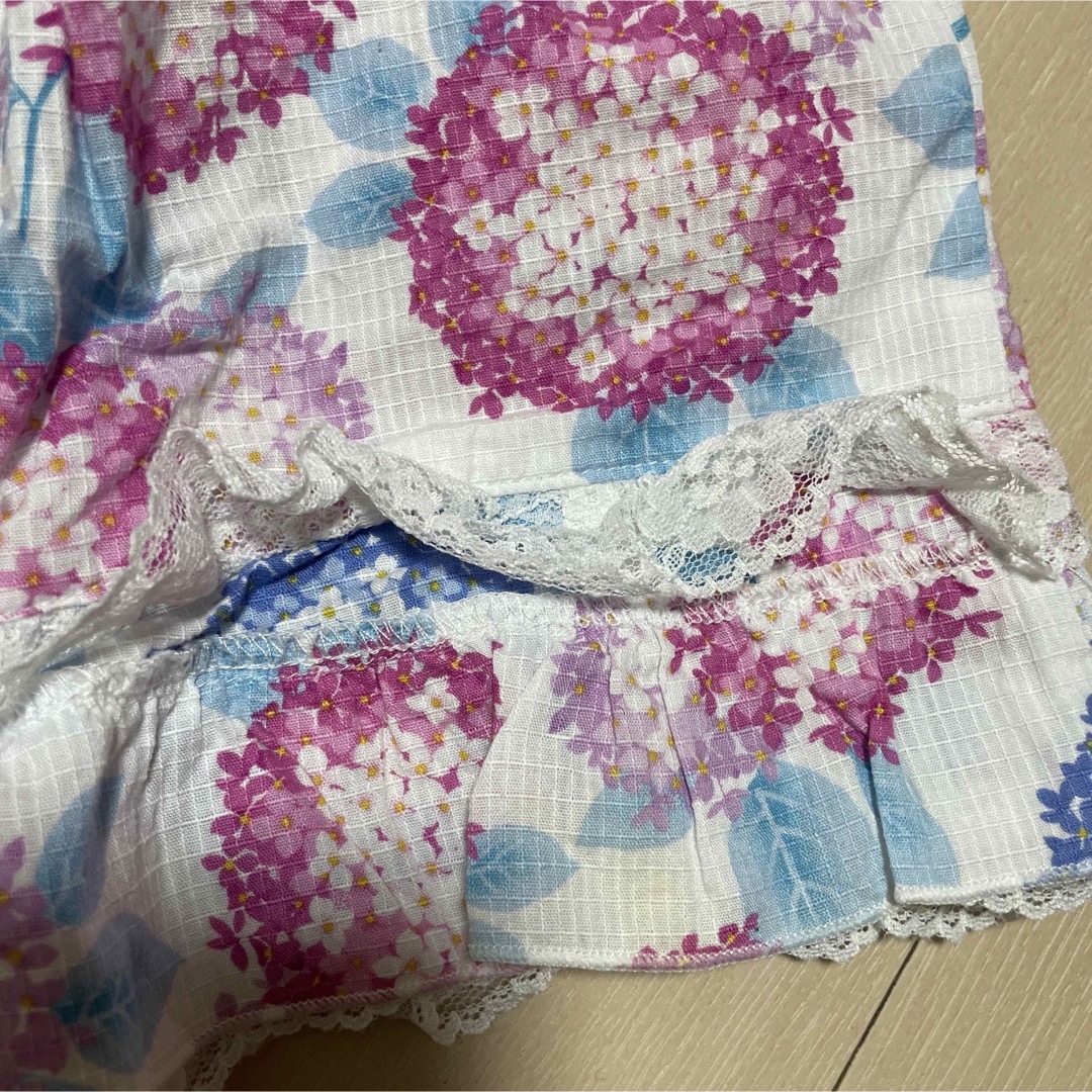 フリル♡甚平 キッズ/ベビー/マタニティのキッズ服女の子用(90cm~)(甚平/浴衣)の商品写真