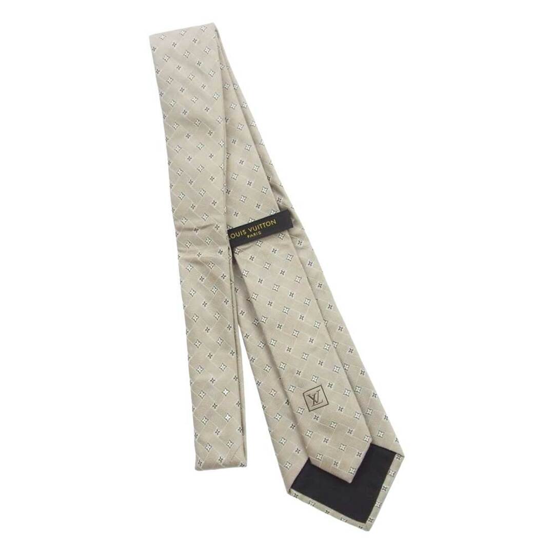 LOUIS VUITTON ルイ・ヴィトン ネクタイ シルク 100% モノグラム ネクタイ ベージュ系【中古】