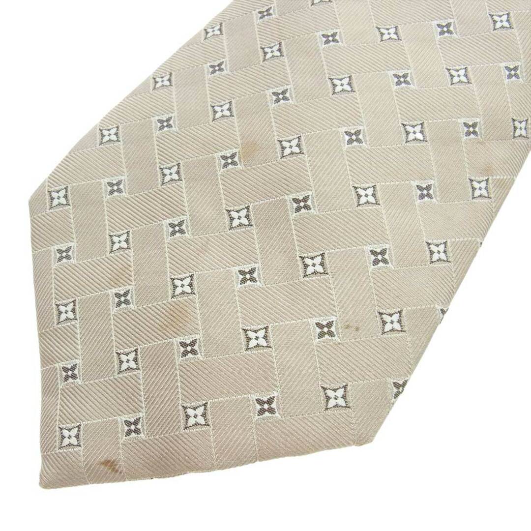 LOUIS VUITTON ルイ・ヴィトン ネクタイ シルク 100% モノグラム ネクタイ ベージュ系【中古】